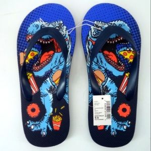 NWT The Children's Place Dinosaur Movies Fries Pizza Blue Sandals 5/6 Youth